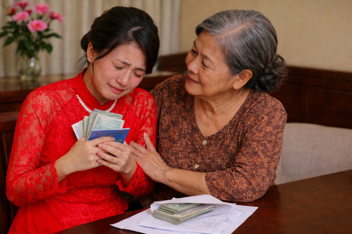 Mẹ chồng giữ tiền mừng cưới, tôi từng oán trách nhưng bật khóc khi biết sự thật